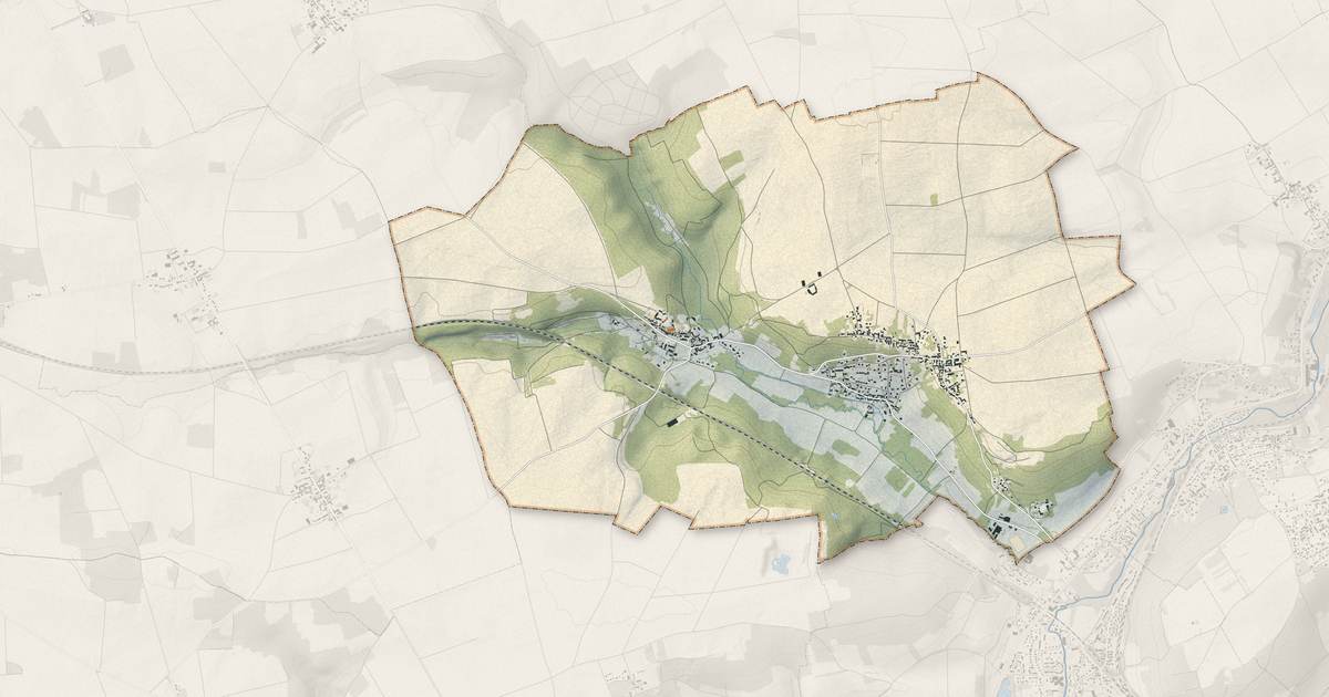 Portrait cartographique de Saint-Loup-de-Naud : relief, eau, forêts, bâti et voies, calculés à partir des données de l'IGN