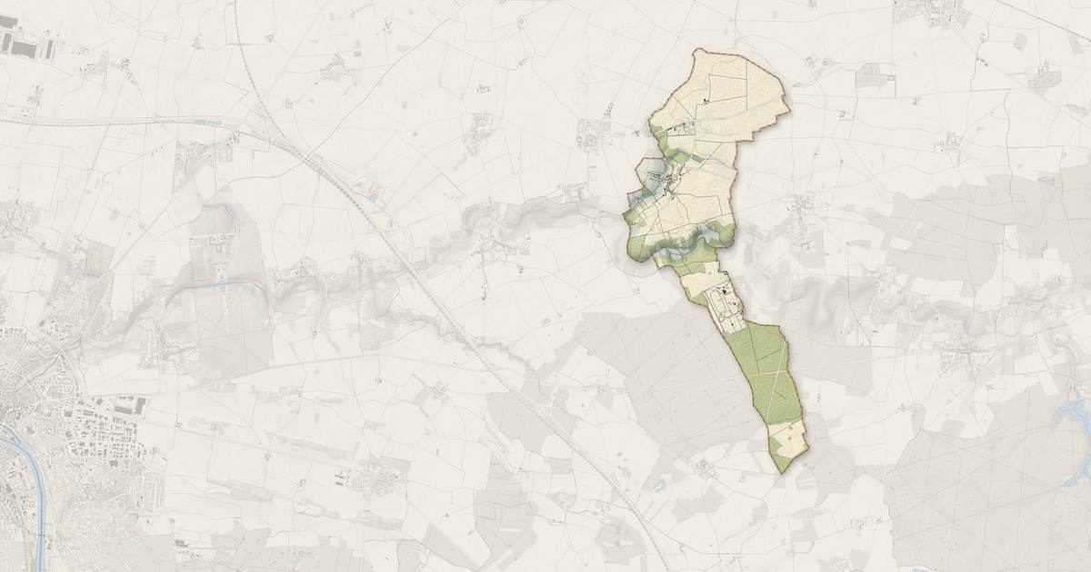 Portrait cartographique de Saint-Méry : relief, eau, forêts, bâti et voies, calculés à partir des données de l'IGN