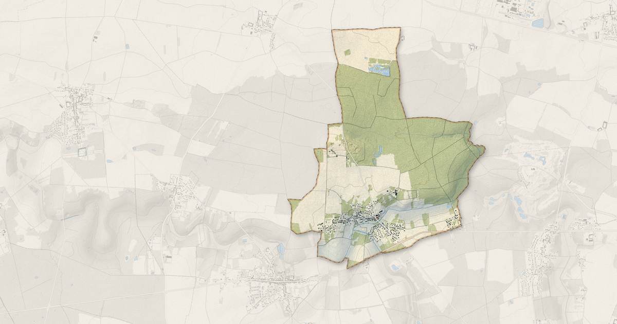 Portrait cartographique de Saint-Ouen-en-Brie : relief, eau, forêts, bâti et voies, calculés à partir des données de l'IGN