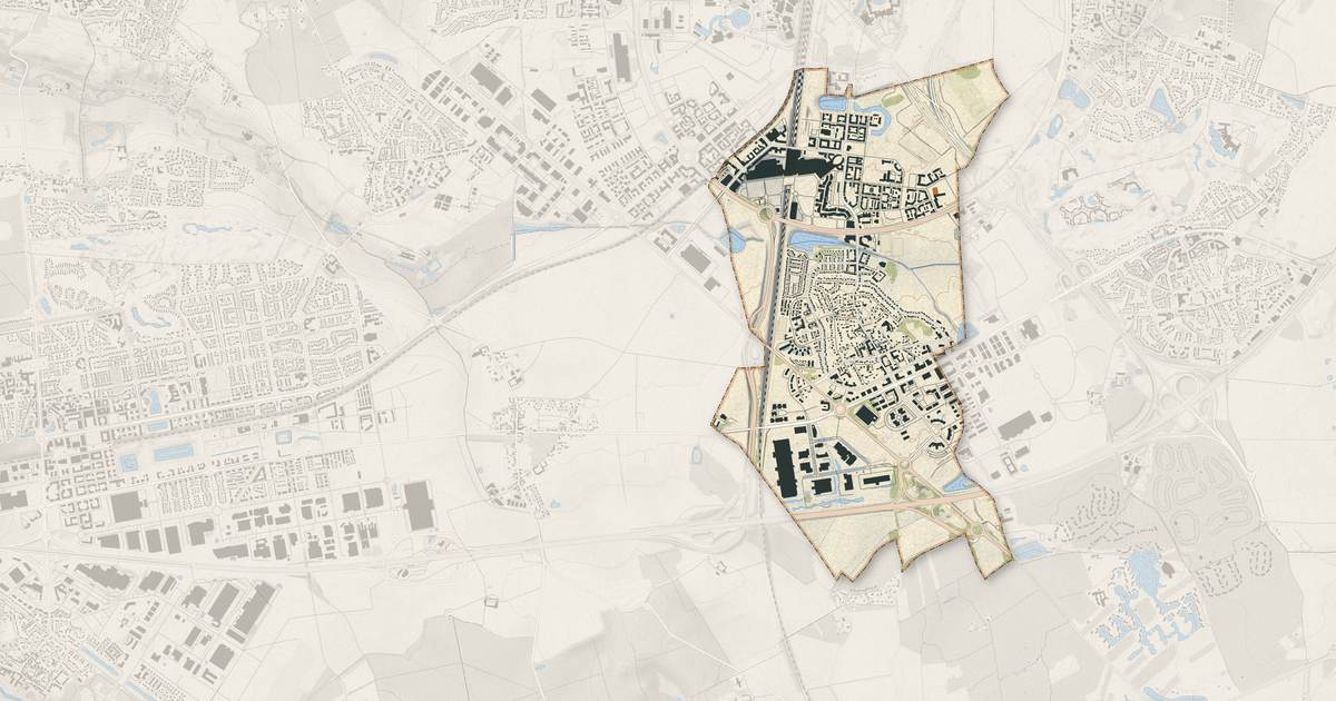 Portrait cartographique de Serris : relief, eau, forêts, bâti et voies, calculés à partir des données de l'IGN