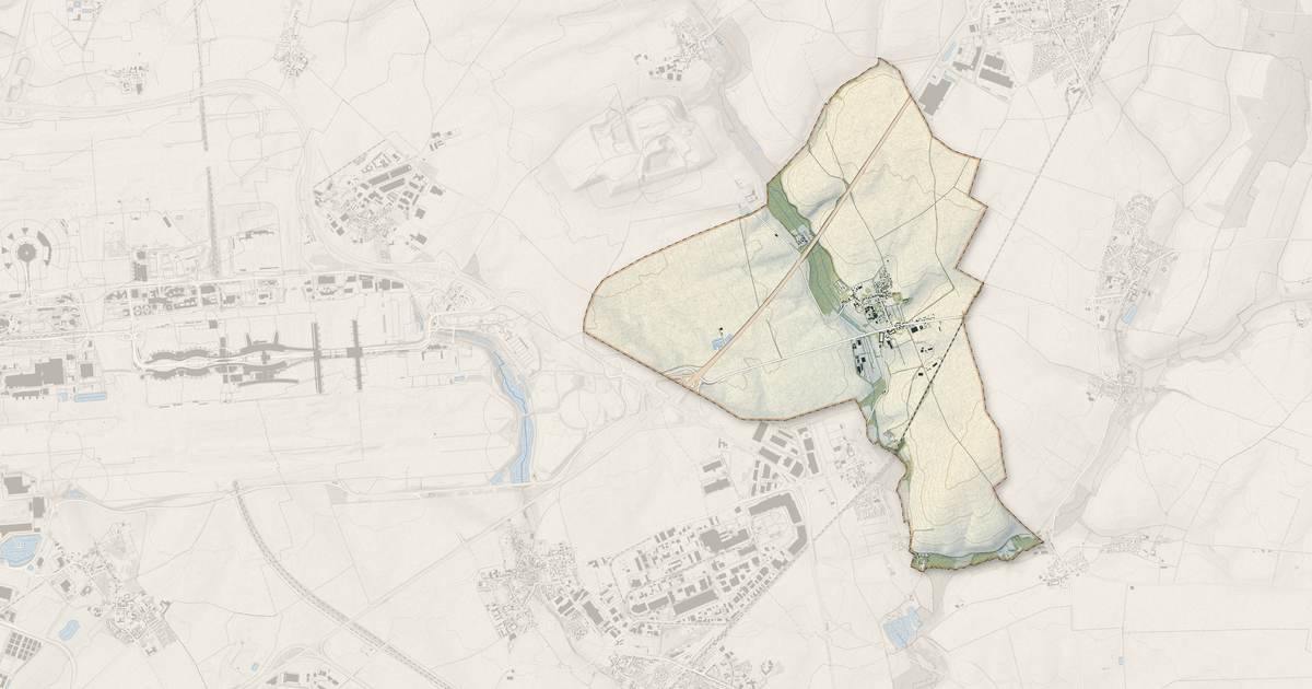 Portrait cartographique de Thieux : relief, eau, forêts, bâti et voies, calculés à partir des données de l'IGN