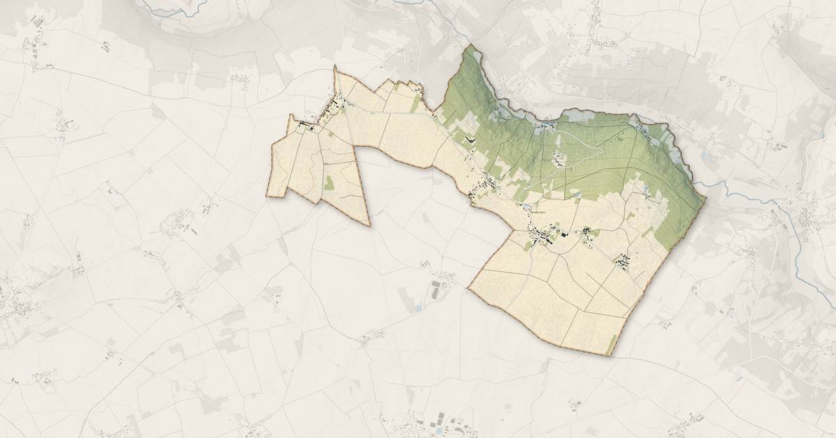 Portrait cartographique de La Trétoire : relief, eau, forêts, bâti et voies, calculés à partir des données de l'IGN