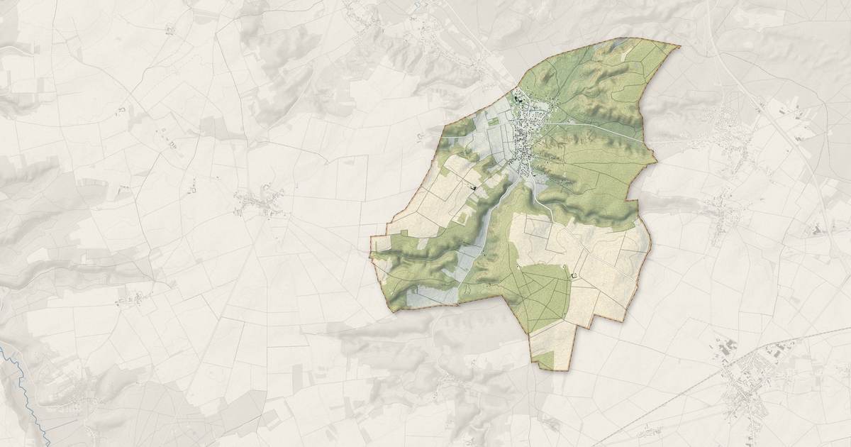 Portrait cartographique de Le Vaudoué : relief, eau, forêts, bâti et voies, calculés à partir des données de l'IGN