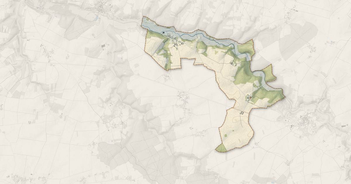 Portrait cartographique de Vaux-sur-Lunain : relief, eau, forêts, bâti et voies, calculés à partir des données de l'IGN