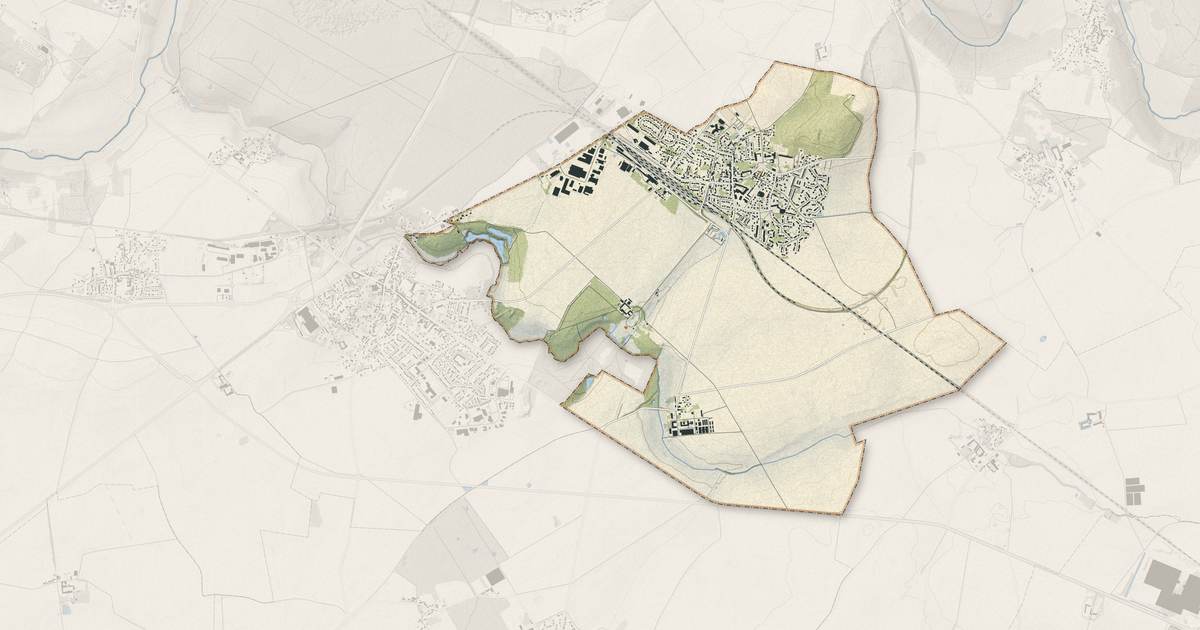 Portrait cartographique de Verneuil-l'Étang : relief, eau, forêts, bâti et voies, calculés à partir des données de l'IGN