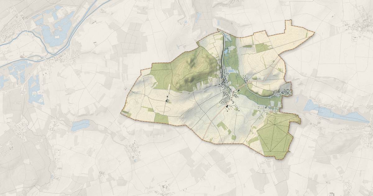 Portrait cartographique de Villecerf : relief, eau, forêts, bâti et voies, calculés à partir des données de l'IGN