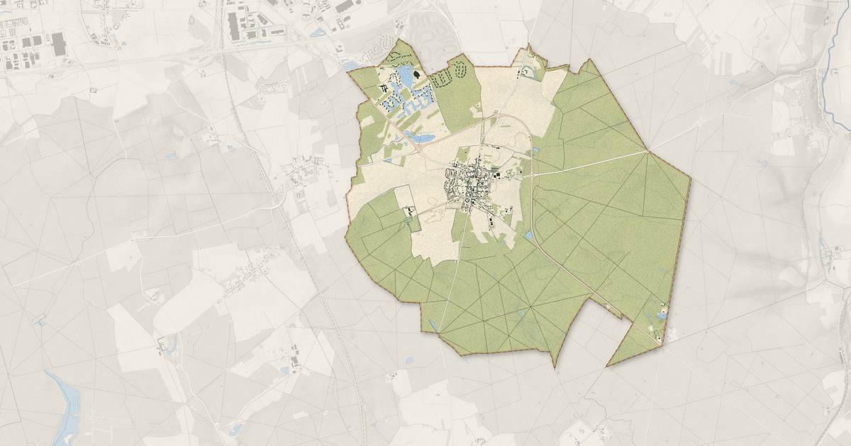 Portrait cartographique de Villeneuve-le-Comte : relief, eau, forêts, bâti et voies, calculés à partir des données de l'IGN