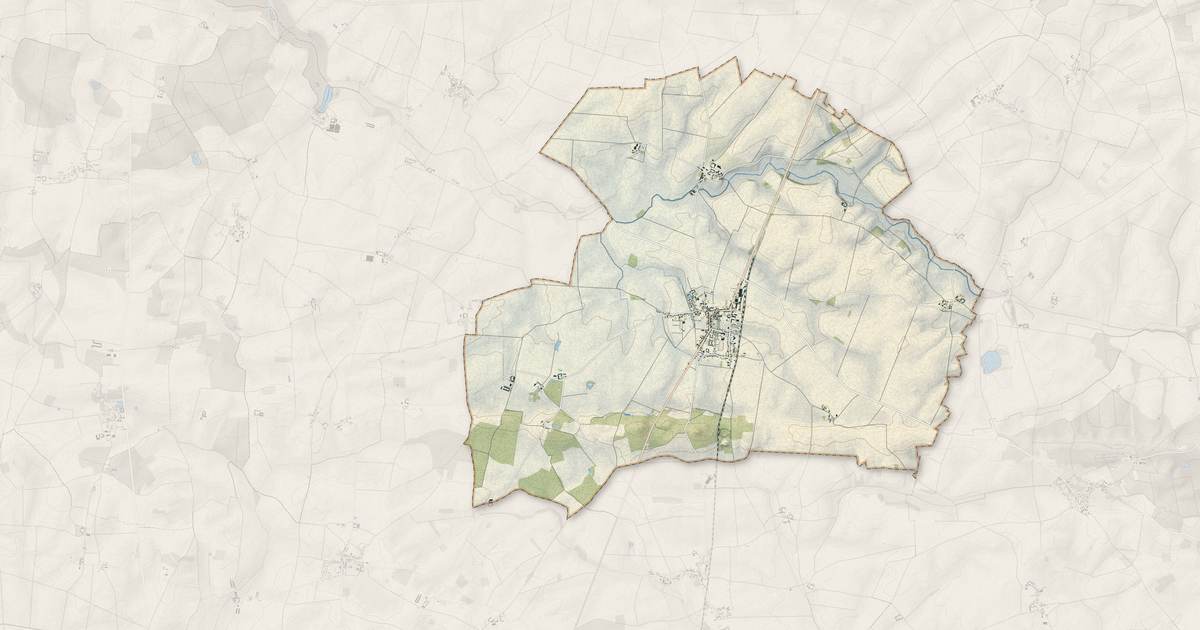 Portrait cartographique de Villiers-Saint-Georges : relief, eau, forêts, bâti et voies, calculés à partir des données de l'IGN