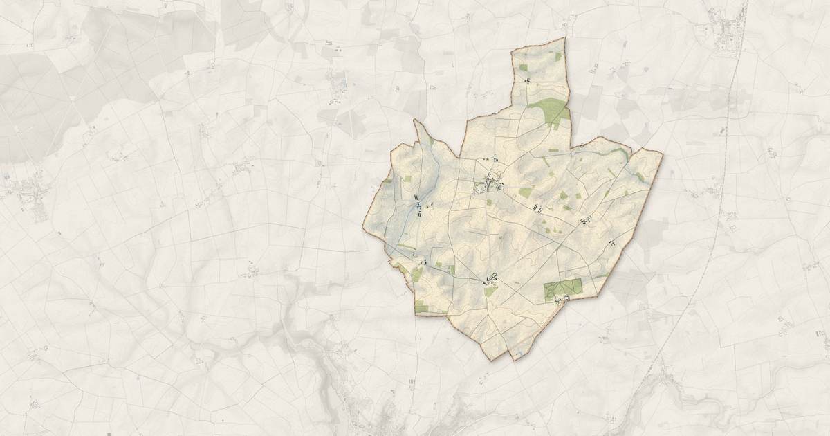 Portrait cartographique de Voulton : relief, eau, forêts, bâti et voies, calculés à partir des données de l'IGN