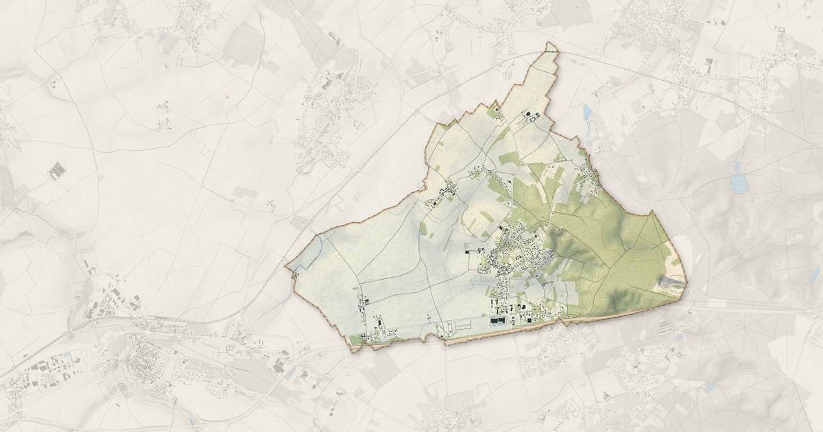 Portrait cartographique de Bazainville : relief, eau, forêts, bâti et voies, calculés à partir des données de l'IGN