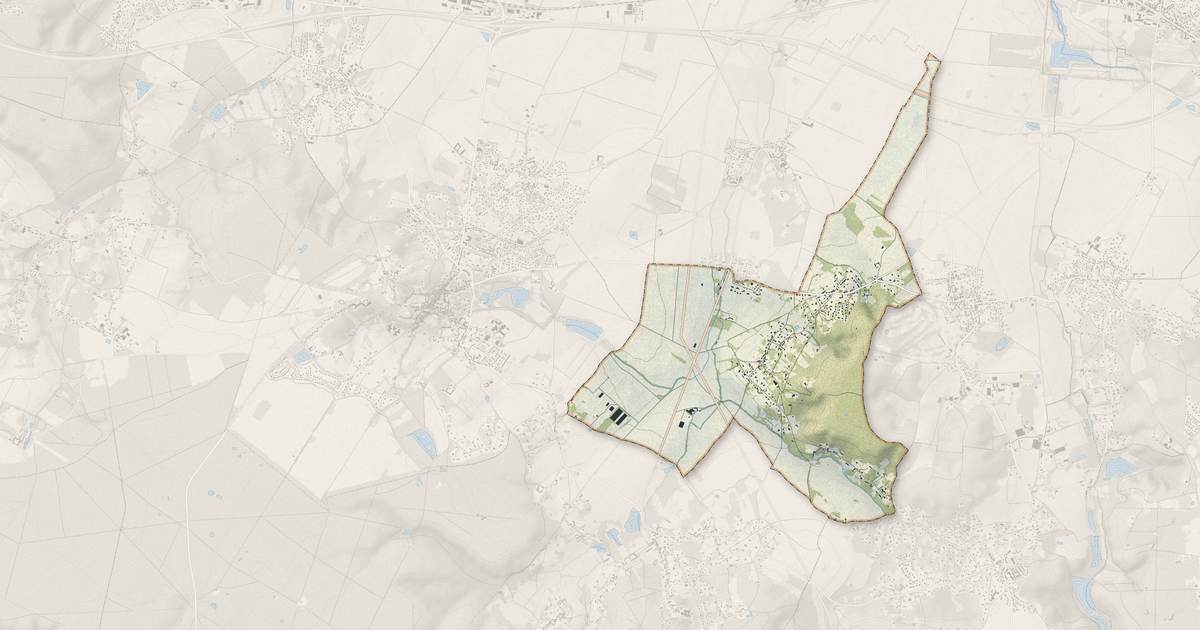 Portrait cartographique de Bazoches-sur-Guyonne : relief, eau, forêts, bâti et voies, calculés à partir des données de l'IGN