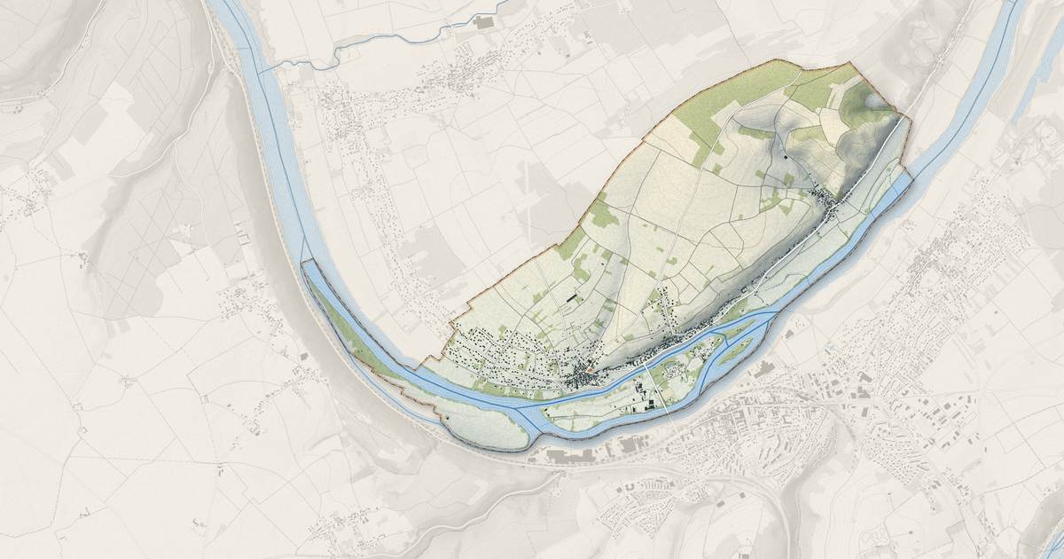 Portrait cartographique de Bennecourt : relief, eau, forêts, bâti et voies, calculés à partir des données de l'IGN