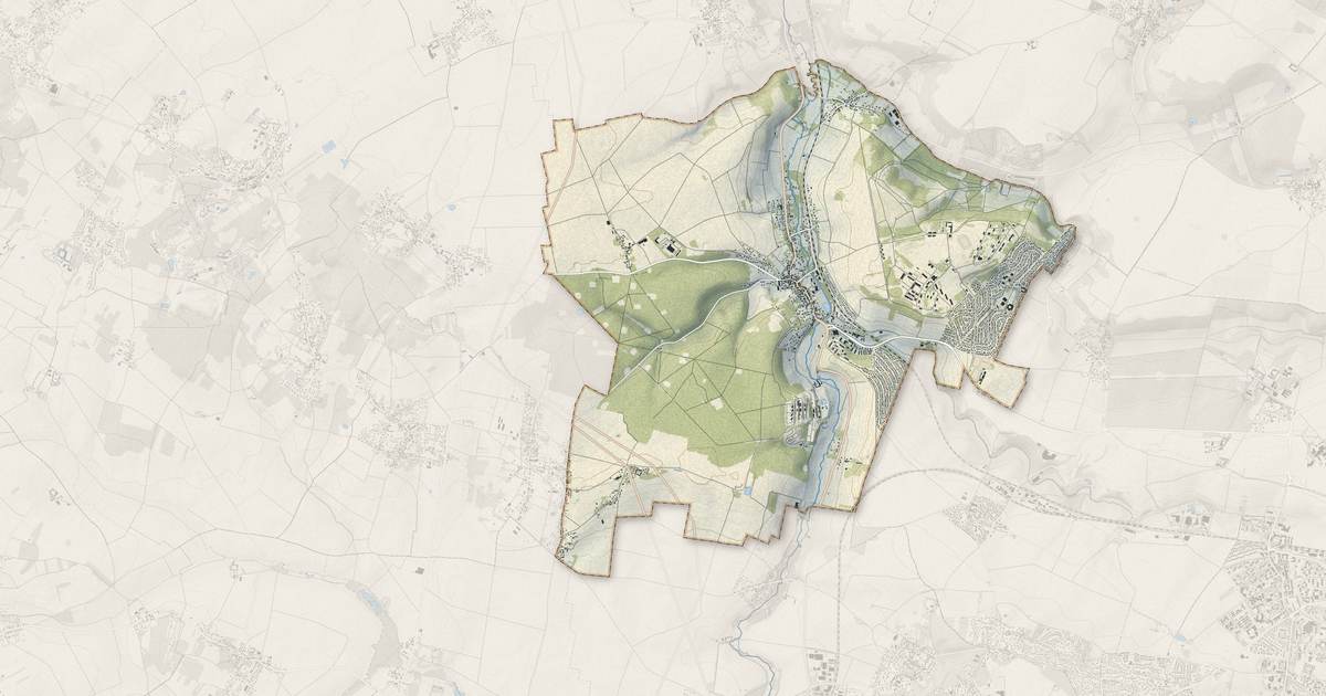 Portrait cartographique de Beynes : relief, eau, forêts, bâti et voies, calculés à partir des données de l'IGN