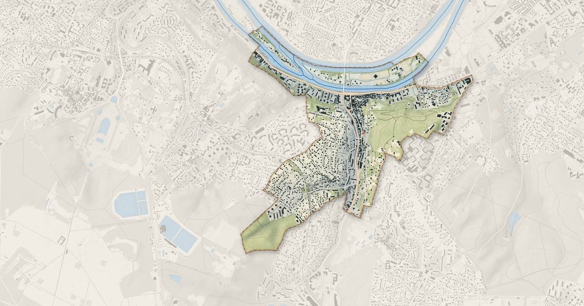 Portrait cartographique de Bougival : relief, eau, forêts, bâti et voies, calculés à partir des données de l'IGN