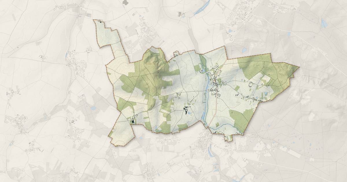 Portrait cartographique de Bourdonné : relief, eau, forêts, bâti et voies, calculés à partir des données de l'IGN