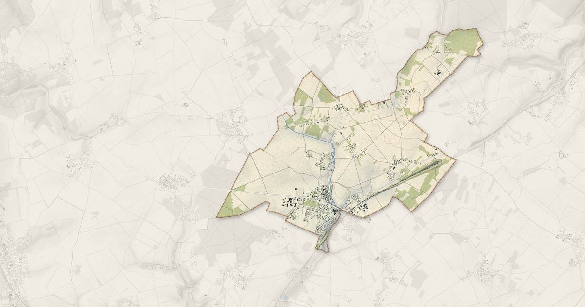 Portrait cartographique de Bréval : relief, eau, forêts, bâti et voies, calculés à partir des données de l'IGN