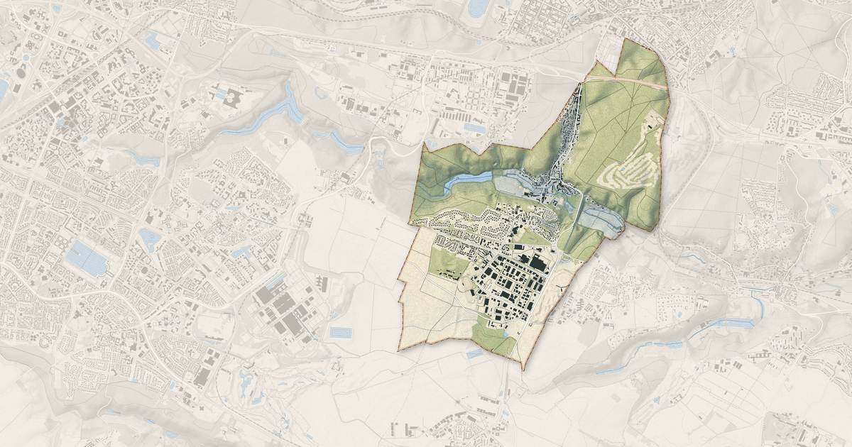 Portrait cartographique de Buc : relief, eau, forêts, bâti et voies, calculés à partir des données de l'IGN