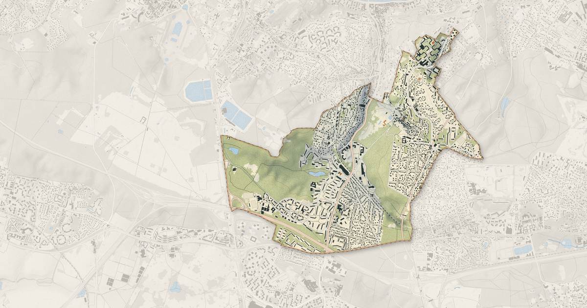 Portrait cartographique de La Celle-Saint-Cloud : relief, eau, forêts, bâti et voies, calculés à partir des données de l'IGN