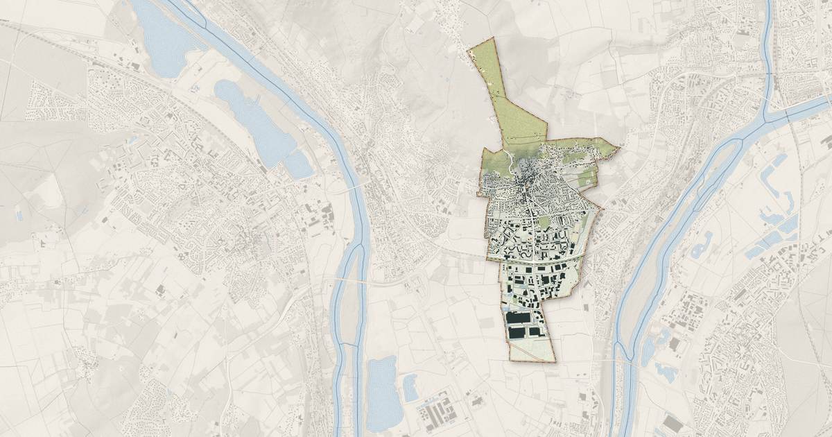 Portrait cartographique de Chanteloup-les-Vignes : relief, eau, forêts, bâti et voies, calculés à partir des données de l'IGN