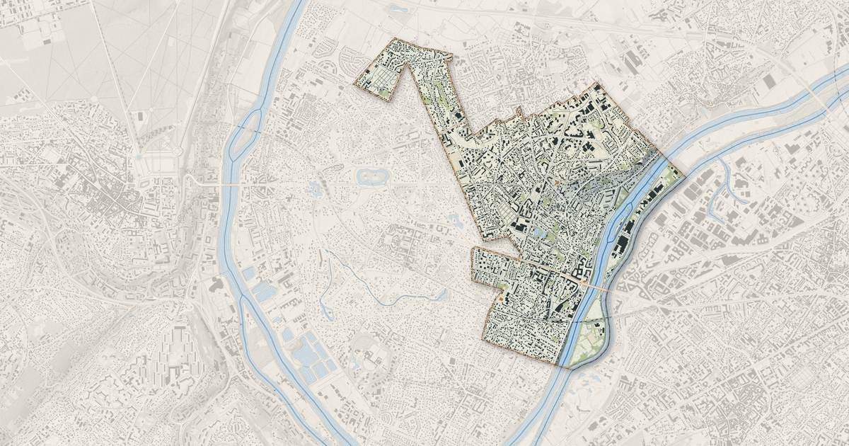 Portrait cartographique de Chatou : relief, eau, forêts, bâti et voies, calculés à partir des données de l'IGN