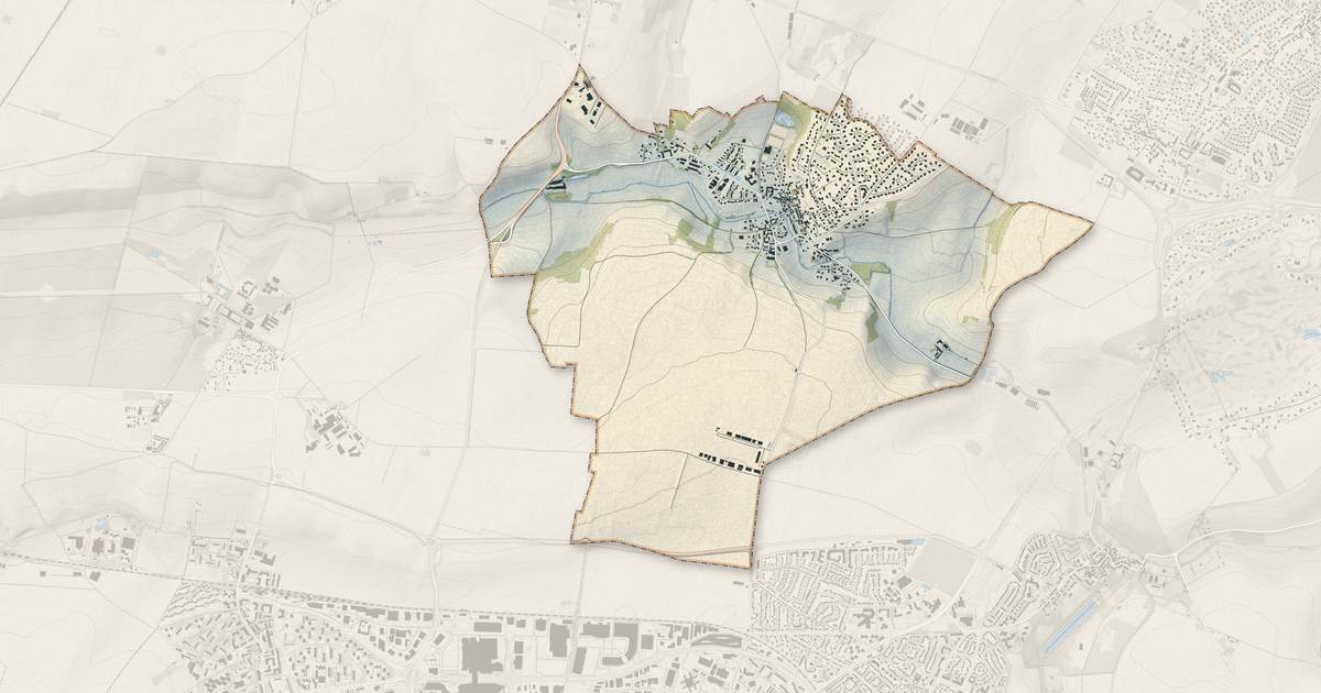 Portrait cartographique de Chavenay : relief, eau, forêts, bâti et voies, calculés à partir des données de l'IGN