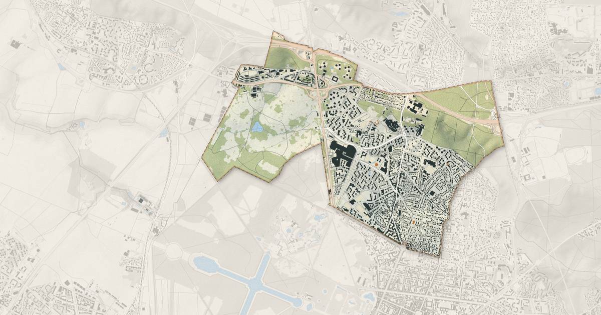 Portrait cartographique de Le Chesnay-Rocquencourt : relief, eau, forêts, bâti et voies, calculés à partir des données de l'IGN