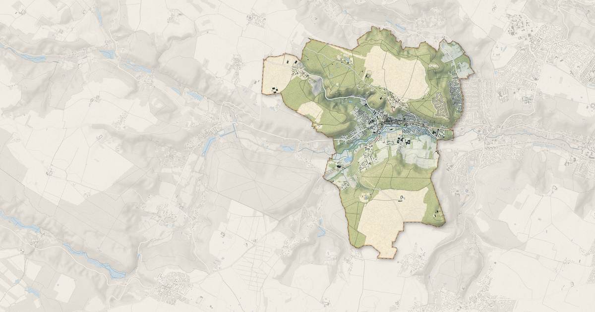 Portrait cartographique de Chevreuse : relief, eau, forêts, bâti et voies, calculés à partir des données de l'IGN
