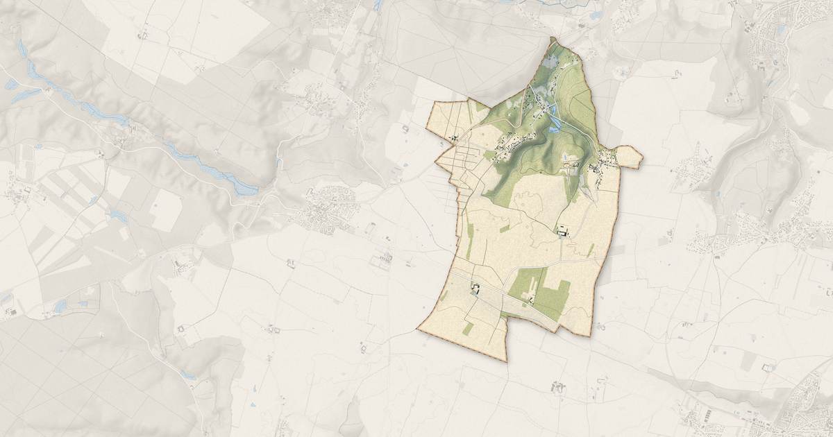 Portrait cartographique de Choisel : relief, eau, forêts, bâti et voies, calculés à partir des données de l'IGN