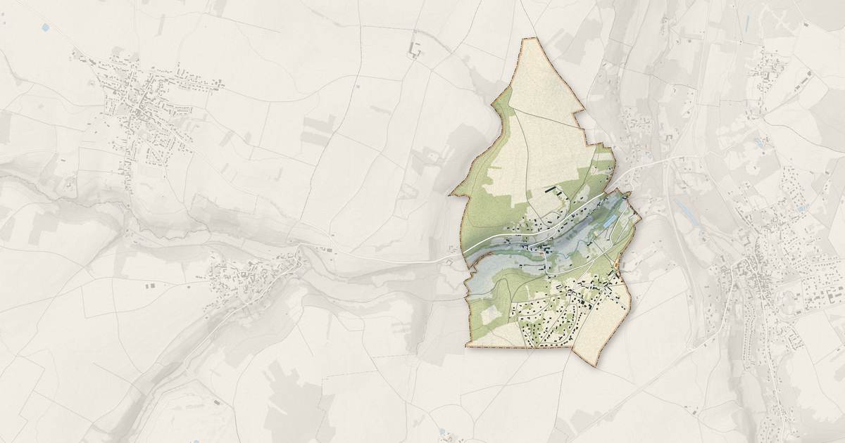 Portrait cartographique de Courgent : relief, eau, forêts, bâti et voies, calculés à partir des données de l'IGN