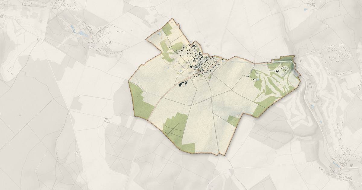 Portrait cartographique de Drocourt : relief, eau, forêts, bâti et voies, calculés à partir des données de l'IGN