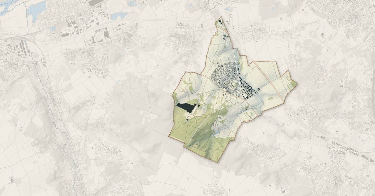 Portrait cartographique de Ecquevilly : relief, eau, forêts, bâti et voies, calculés à partir des données de l'IGN