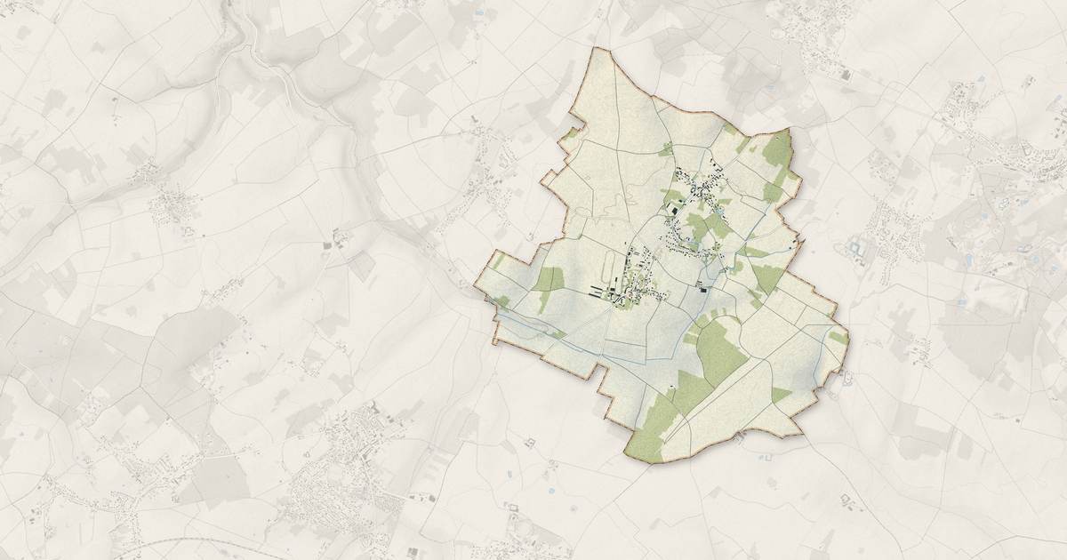 Portrait cartographique de Flexanville : relief, eau, forêts, bâti et voies, calculés à partir des données de l'IGN