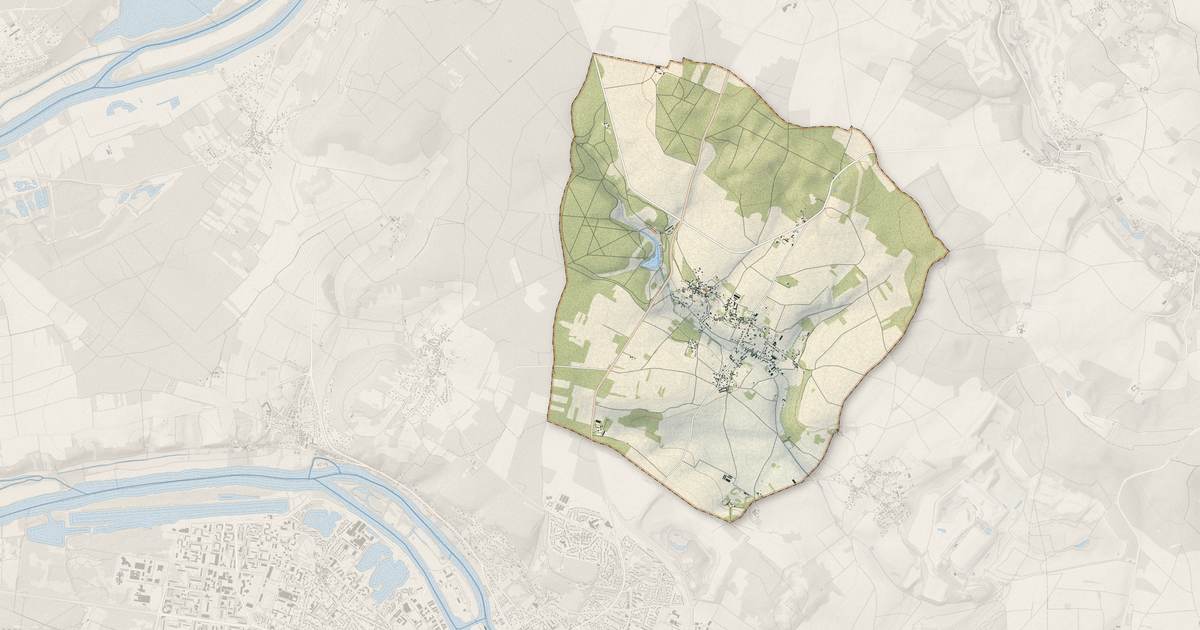 Portrait cartographique de Fontenay-Saint-Père : relief, eau, forêts, bâti et voies, calculés à partir des données de l'IGN