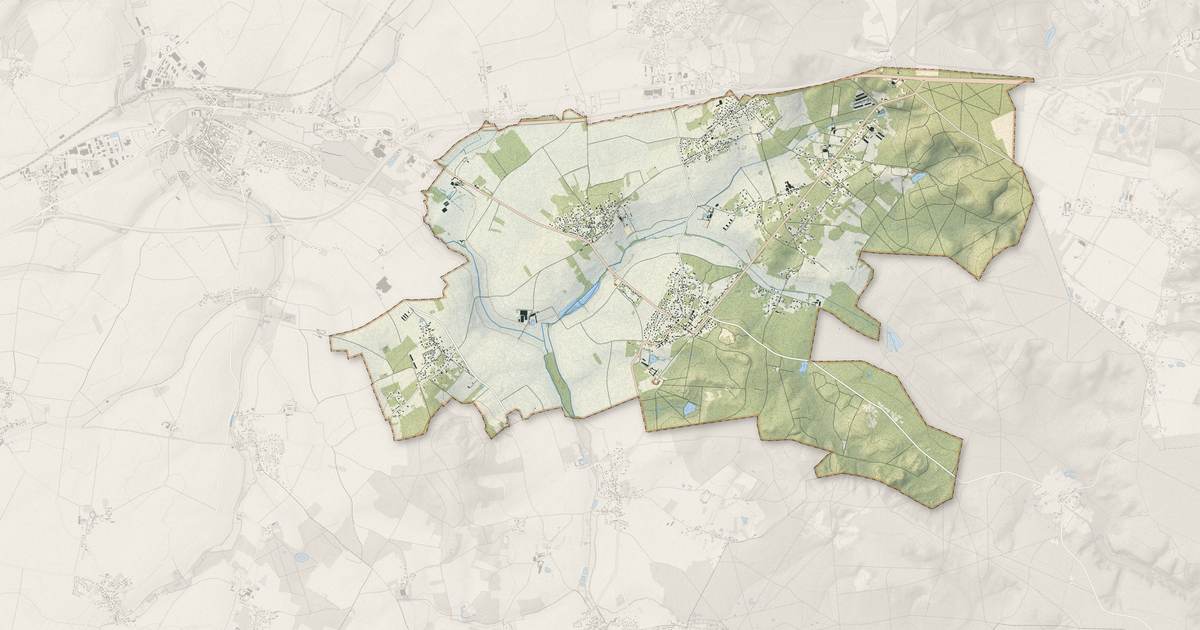 Portrait cartographique de Gambais : relief, eau, forêts, bâti et voies, calculés à partir des données de l'IGN