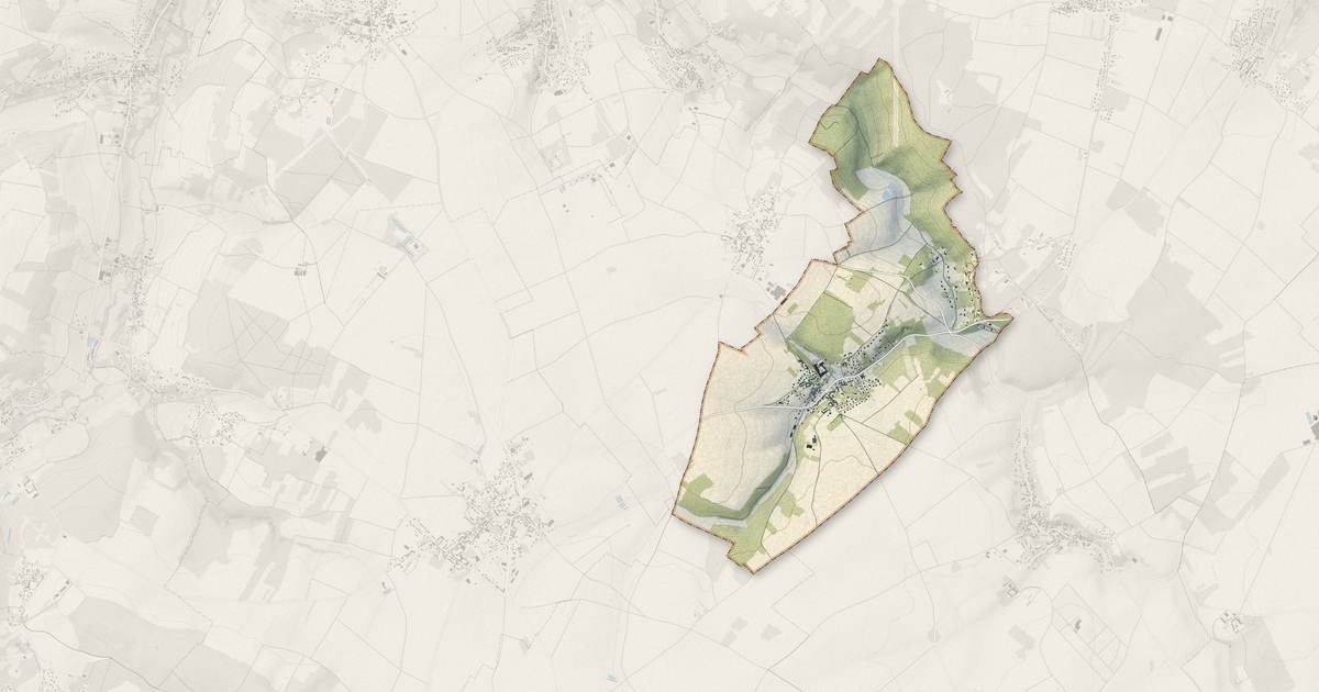 Portrait cartographique de Goussonville : relief, eau, forêts, bâti et voies, calculés à partir des données de l'IGN