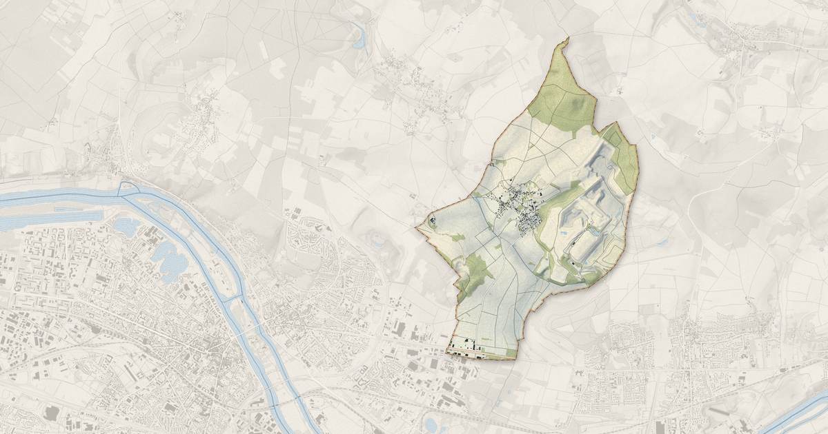 Portrait cartographique de Guitrancourt : relief, eau, forêts, bâti et voies, calculés à partir des données de l'IGN