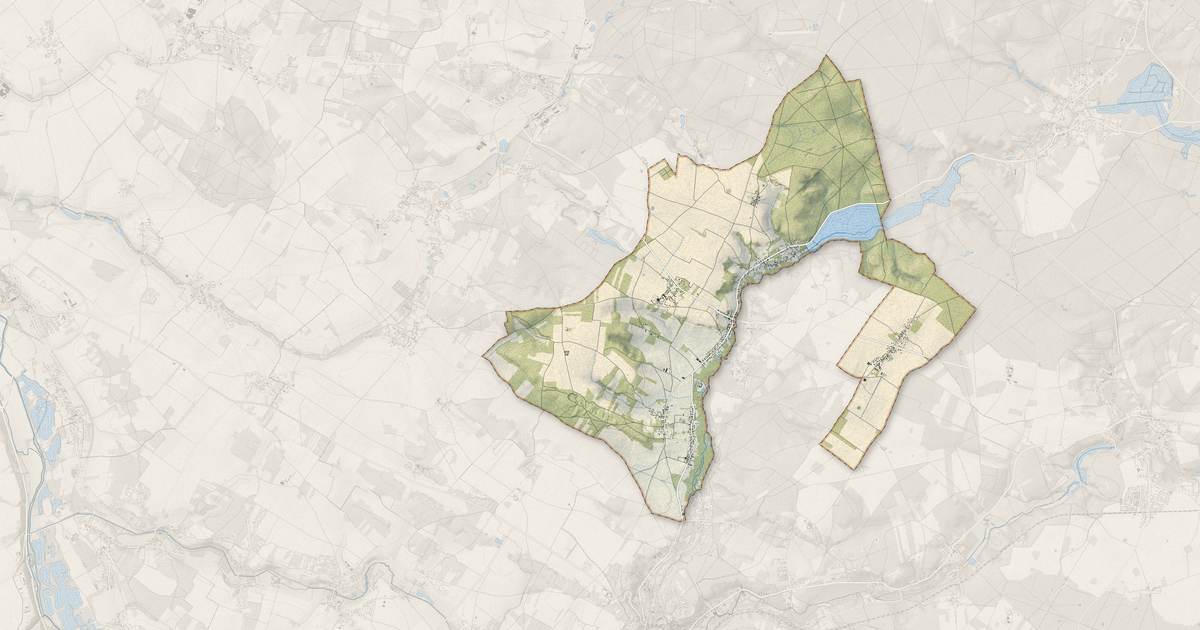 Portrait cartographique de Hermeray : relief, eau, forêts, bâti et voies, calculés à partir des données de l'IGN