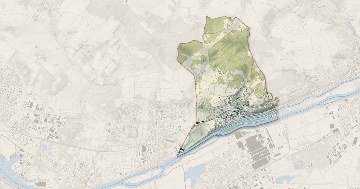 Portrait cartographique de Juziers : relief, eau, forêts, bâti et voies, calculés à partir des données de l'IGN