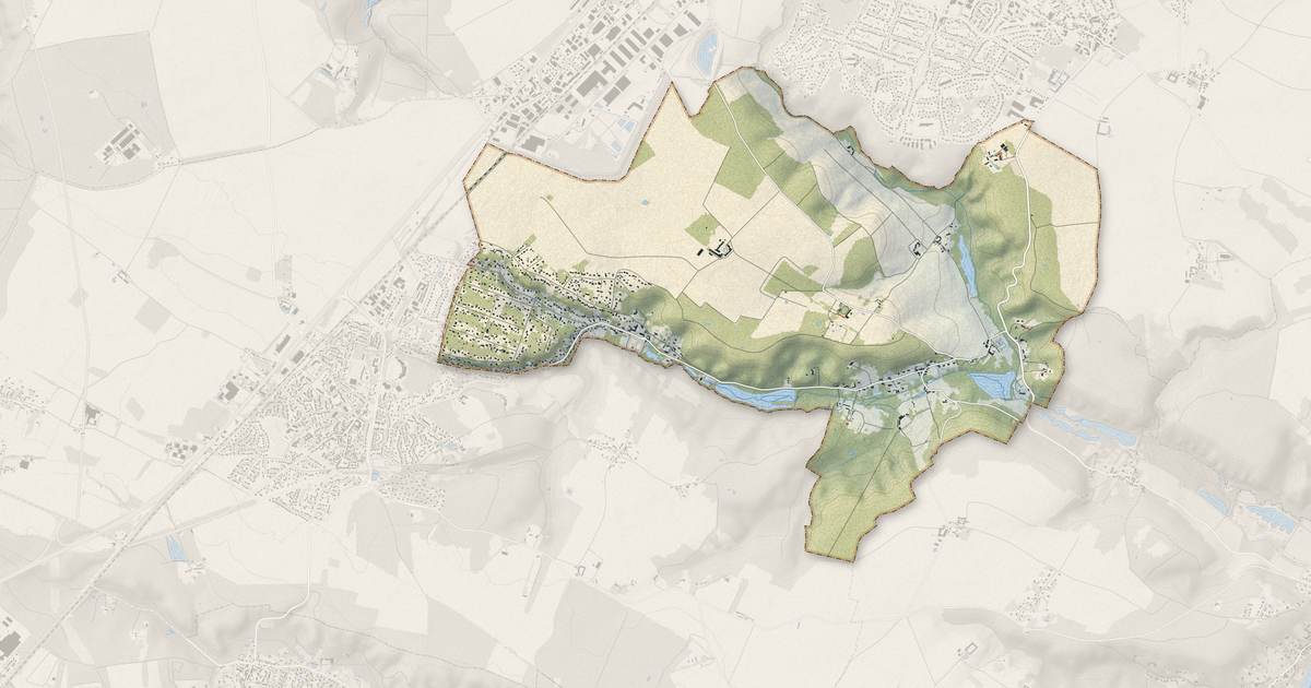 Portrait cartographique de Lévis-Saint-Nom : relief, eau, forêts, bâti et voies, calculés à partir des données de l'IGN