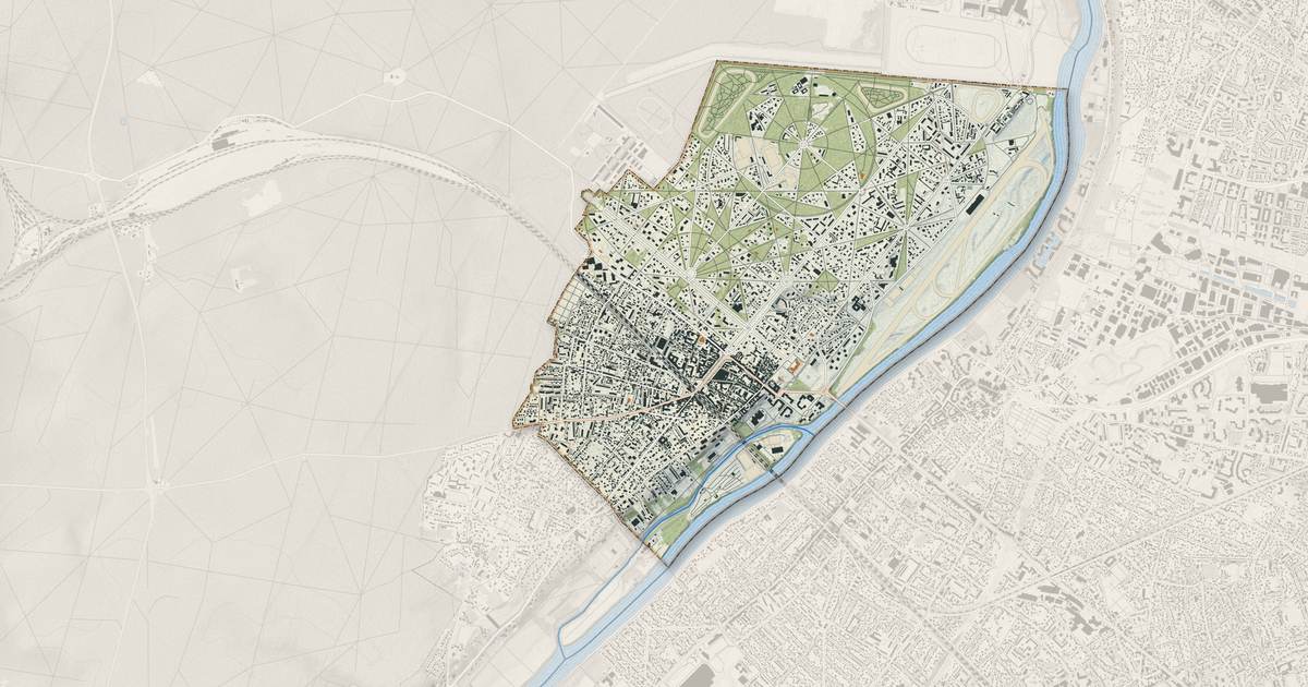 Portrait cartographique de Maisons-Laffitte : relief, eau, forêts, bâti et voies, calculés à partir des données de l'IGN