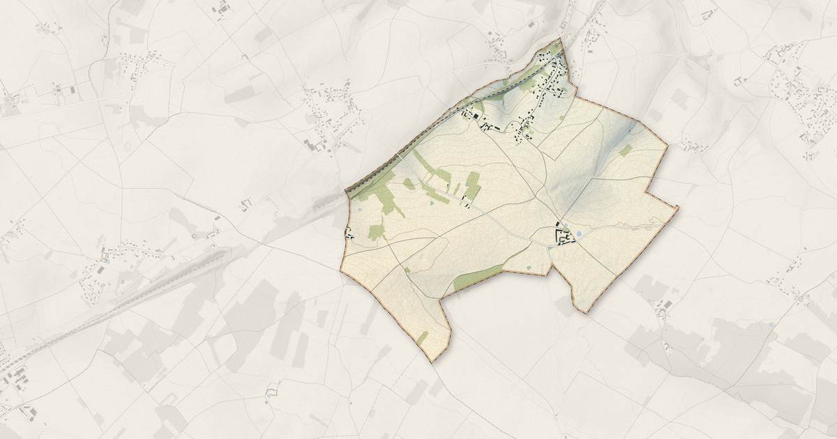 Portrait cartographique de Ménerville : relief, eau, forêts, bâti et voies, calculés à partir des données de l'IGN