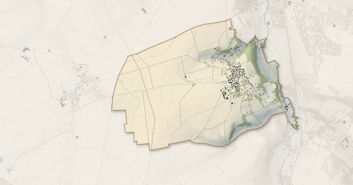 Portrait cartographique de Montainville : relief, eau, forêts, bâti et voies, calculés à partir des données de l'IGN