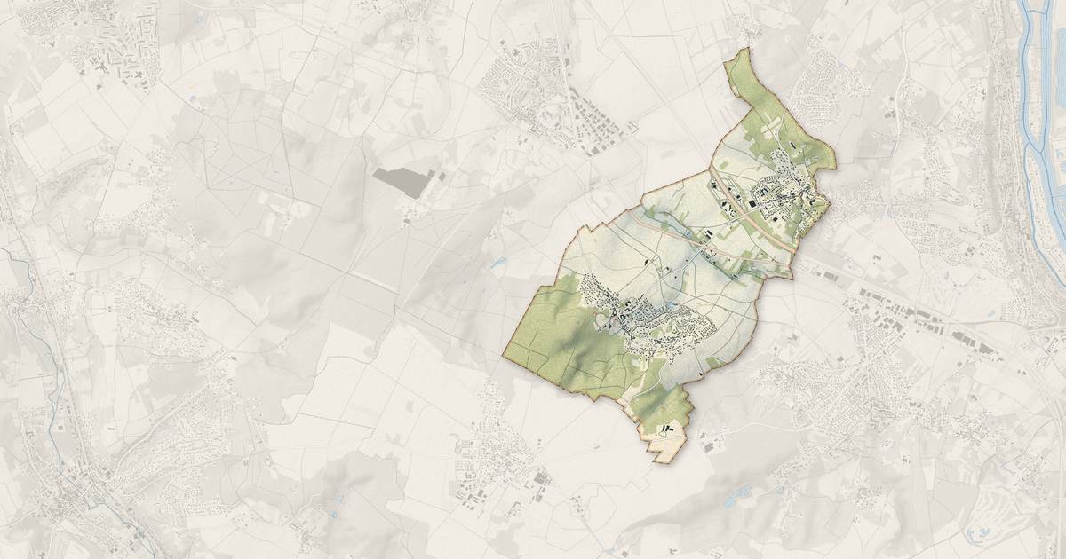 Portrait cartographique de Morainvilliers : relief, eau, forêts, bâti et voies, calculés à partir des données de l'IGN