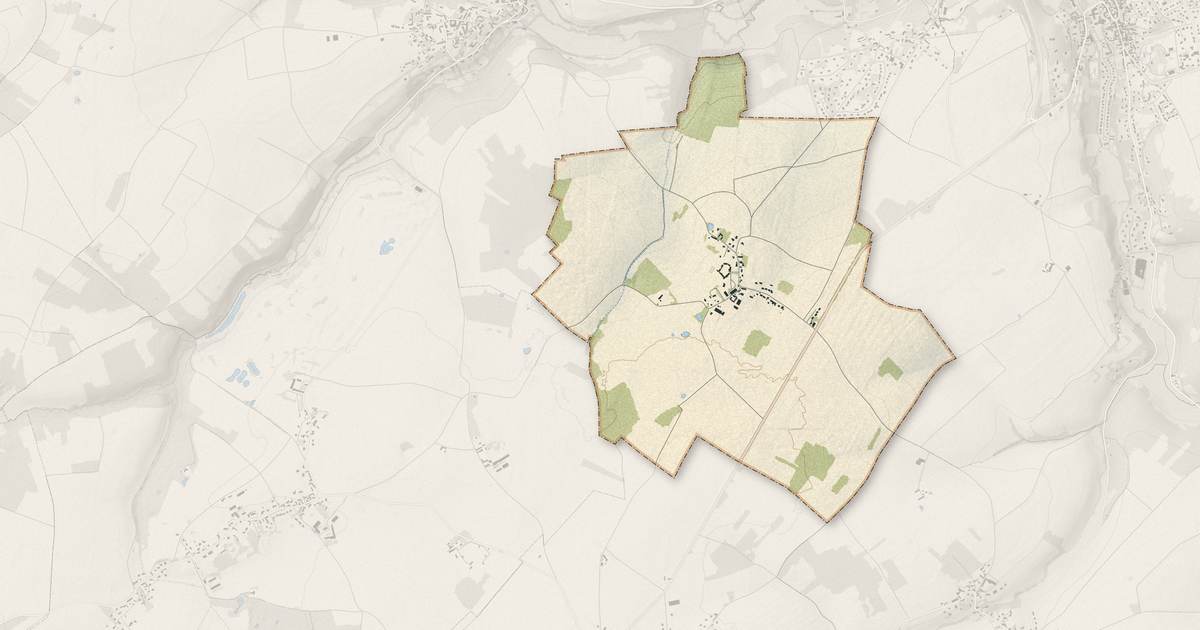 Portrait cartographique de Mulcent : relief, eau, forêts, bâti et voies, calculés à partir des données de l'IGN