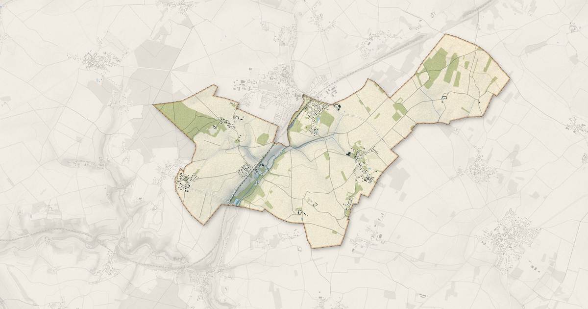 Portrait cartographique de Neauphlette : relief, eau, forêts, bâti et voies, calculés à partir des données de l'IGN