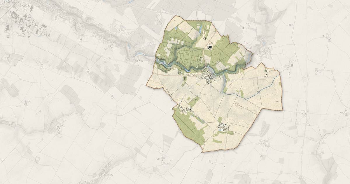 Portrait cartographique de Orphin : relief, eau, forêts, bâti et voies, calculés à partir des données de l'IGN