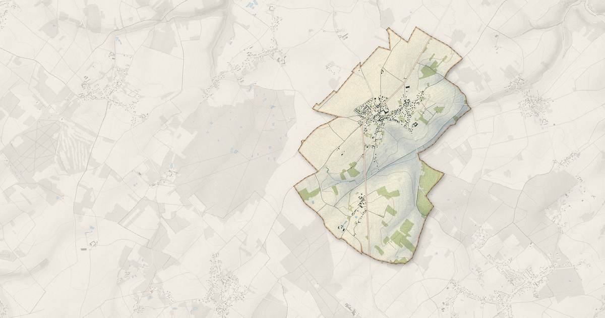 Portrait cartographique de Orvilliers : relief, eau, forêts, bâti et voies, calculés à partir des données de l'IGN