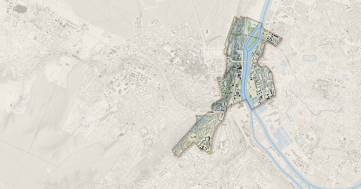 Portrait cartographique de Le Pecq : relief, eau, forêts, bâti et voies, calculés à partir des données de l'IGN