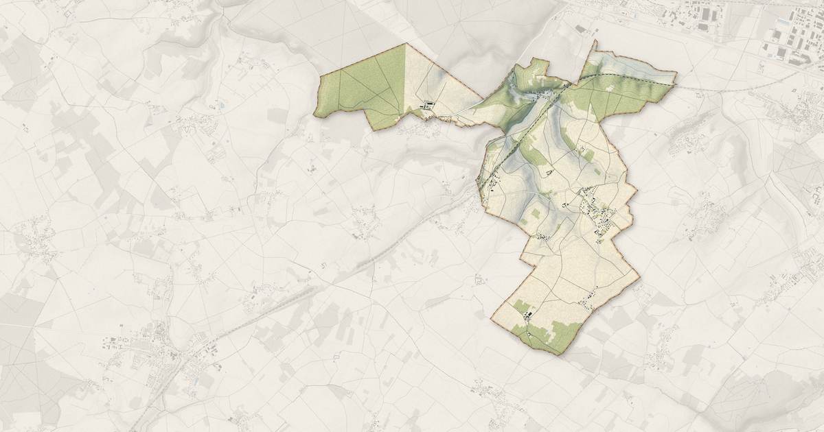 Portrait cartographique de Perdreauville : relief, eau, forêts, bâti et voies, calculés à partir des données de l'IGN
