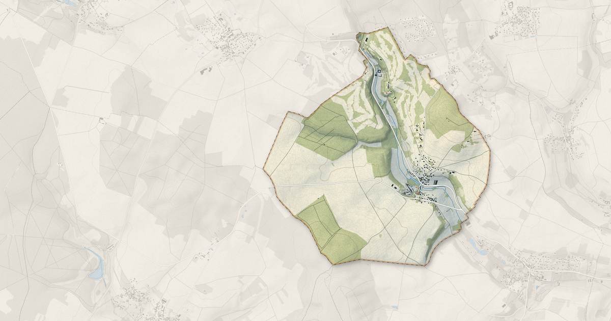 Portrait cartographique de Sailly : relief, eau, forêts, bâti et voies, calculés à partir des données de l'IGN